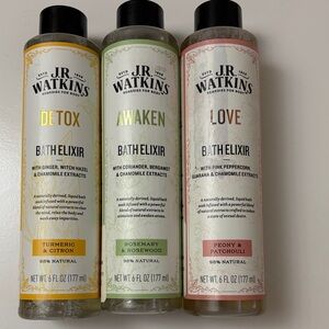 J.R. Watkins Bath Elixir Bubble bath AWAKEN, DETOX, and LOVE set of 3 new sealed